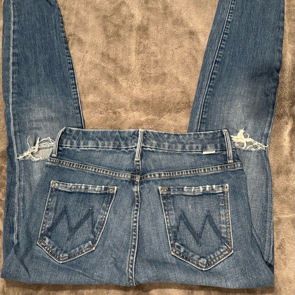 MOTHER High Waist Looker Ankle Fray Jeans Iconic Best Seller Size 27